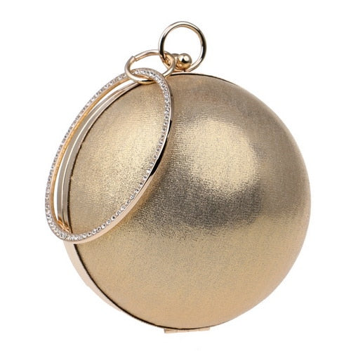 SEKUSA Ball Diamond Tassel Women Party Metal Crystal Clutches Evening Wedding Bag Bridal Shoulder Handbag Wristlets Clutch