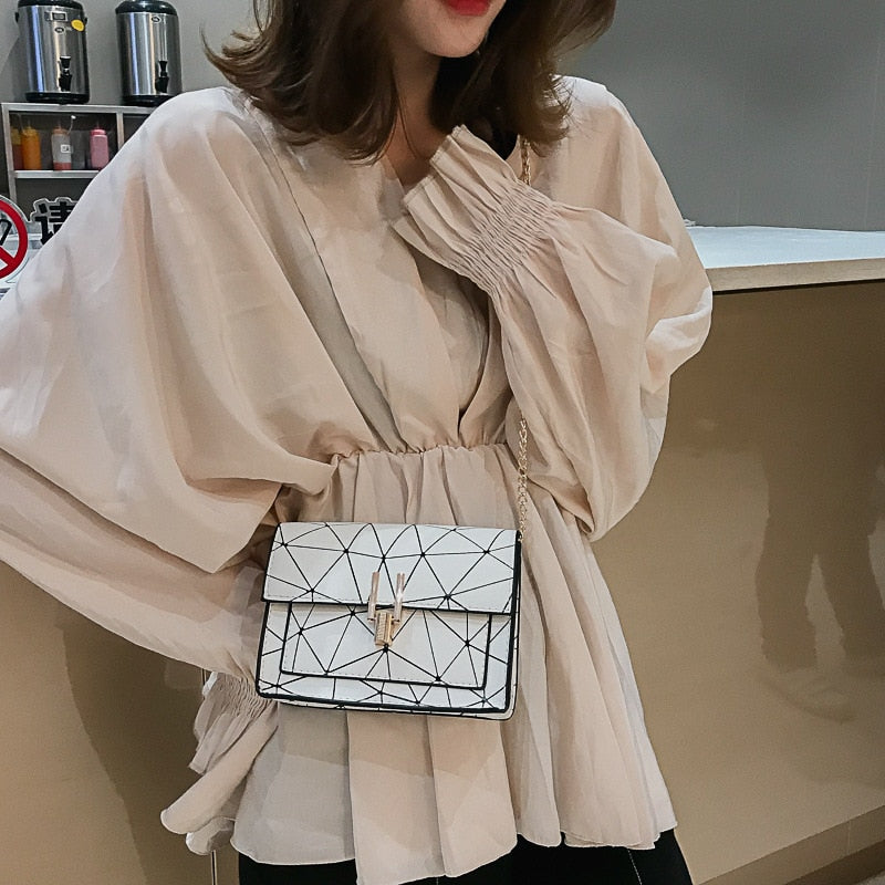 Women Shoulder Bags summer new Korean version of the Messenger bag handbag chain wild crack printing wild shoulder bag