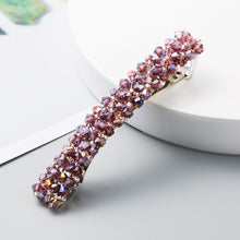 Load image into Gallery viewer, Korean Style Retro Crystal Beaded Hair Clip Simple Wild One Word Clip Female Side Clip Spring Clip Korean Hair Accessories
