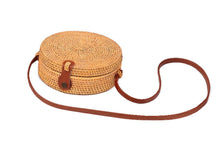 Load image into Gallery viewer, Round Straw Bags  Rattan Bag Handmade Woven  Body Bag Circle Bohemia Handbag
