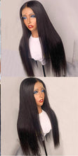 Load image into Gallery viewer, Real Human Hair Smooth Hair Wig T-Shaped Front Lace Headgear
