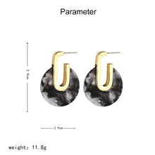 Load image into Gallery viewer, Acrylic Geometric Drop Earrings For Women Statement Gold Color Round Acetate Earrings Jewelry Party Accessories
