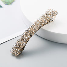Load image into Gallery viewer, Korean Style Retro Crystal Beaded Hair Clip Simple Wild One Word Clip Female Side Clip Spring Clip Korean Hair Accessories
