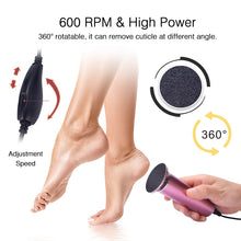 Load image into Gallery viewer, Electric Pedicure Tools Foot Care File Leg Heels Remove Dead Skin Callus Remover Feet Clean Care Machine &amp; Replacement Sandpaper
