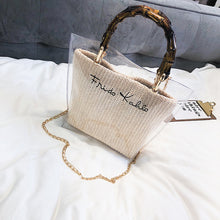 Load image into Gallery viewer, Small Handbag Transparent Women Hand Bags Chain Straw bag Lady Travel Beach Shoulder Cross Body Bag Holiday-in Shoulder Bags
