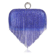 Load image into Gallery viewer, Tassel Rhinestone Finger Ring Evening Bags Diamonds Wedding Handbags Women Day Clutch Mini Purse Bag With Chain
