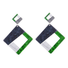 Load image into Gallery viewer, Statement Acrylic Big Geometric Square Shape Drop Earrings For Women Multi Color Irregular Pendant Earrings Jewelry
