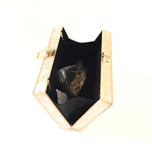 Load image into Gallery viewer, New Wallet Fashion Half Fold Striped Acrylic Dinner Bag Ladies Sequin Splicing Banquet Bag Shoulder Messenger Bag

