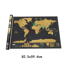 Load image into Gallery viewer, Deluxe Black Scratch Off Map World Map Best Decor School Office Stationery Supplies
