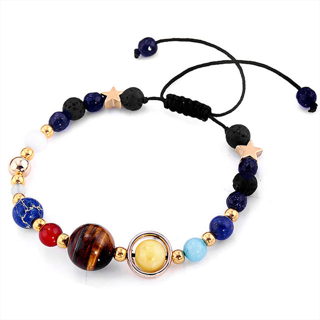 Universe Planets Beads Bangles & Bracelets Fashion Jewelry Natural Solar System Energy Bracelet For Women or Men