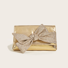 Load image into Gallery viewer, Advanced Fashion Bowknot Dinner Bag Shiny Gold Evening Bag Handbag Women&#39;s Bag
