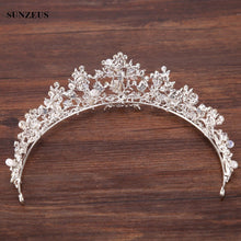 Load image into Gallery viewer, Silver Crystal Bridal Tiara With Pearls Headband Wedding Crown For Brides Marriage Accessories
