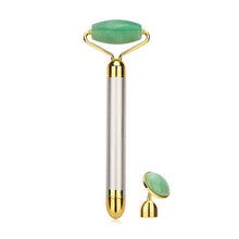 Load image into Gallery viewer, Vibrating Natural Rose Quartz Jade Roller Face Lifting Real Genuine Green Jade Stone Facial Roller Beauty Massage Tool

