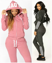 Load image into Gallery viewer, Pant Tops 2Pcs Set Women Ladies Tracksuit Crop Hoodies Sweatshirt Pants Sets Leisure Wear Casual Suit
