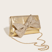 Load image into Gallery viewer, Advanced Fashion Bowknot Dinner Bag Shiny Gold Evening Bag Handbag Women&#39;s Bag
