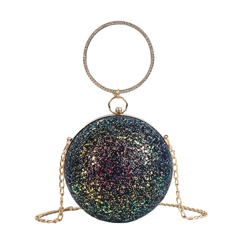 Chain Bags Woman Handbag Shoulder Bag Purse Crystal Ball Party Glitter Cross Body Female Birthday Gifts For Girls Shining Design