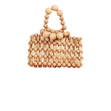 Load image into Gallery viewer, Antique New Ins With The Same Hand-Woven Girl From Natural Wood Beads Handbag Retro Bamboo Bag Beach Bag
