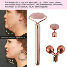Load image into Gallery viewer, Best Electric Vibrating Natural Rose Quartz Jade Facial Roller
